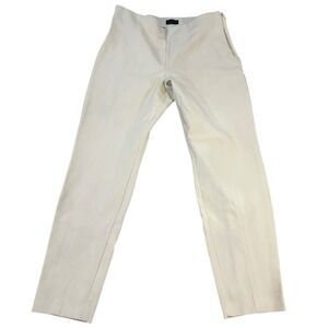 Talbots Portland Pant Womens 12 Cream Off White Side Zip Stretch Trousers